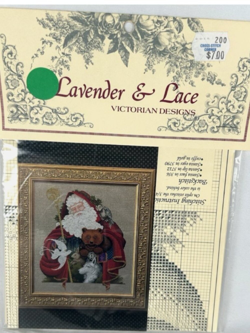 NEW Lavender & Lace Santa Of The Forest 1993 Cross Stitch Pattern